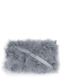 Topshop Faye Marabou Feather Bag Grey