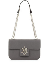 Alexander McQueen Insignia Small Chain Satchel Bag Smoke Gray
