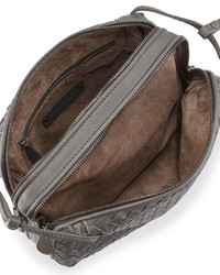 Bottega Veneta Intrecciato Double Compartt Bag New Light Gray