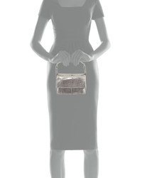 Nancy Gonzalez Mini Flap Crocodile Top Handle Bag Anthracite Mirror