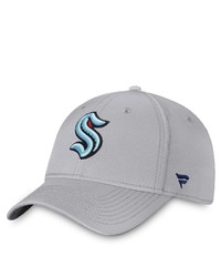 FANATICS Branded Gray Seattle Kraken Core Primary Logo Flex Hat