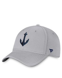 FANATICS Branded Gray Seattle Kraken Secondary Logo Flex Hat