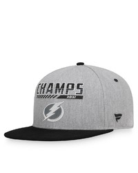 FANATICS Branded Heathered Grayblack Tampa Bay Lightning 2021 Stanley Cup Champions Snapback Adjustable Hat In Heather Gray At Nordstrom