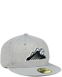 New Era Colorado Rockies Heather Black White 59fifty Fitted Cap