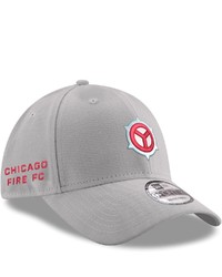New Era Gray Chicago Fire Team Logo 9forty Adjustable Hat