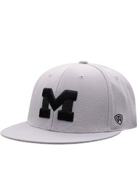 Top of the World Gray Michigan Wolverines Fitted Hat