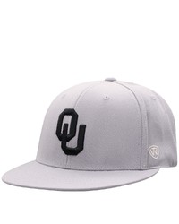 Top of the World Gray Oklahoma Sooners Fitted Hat