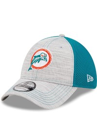 New Era Grayaqua Miami Dolphins Historic Logo Prime 39thirty Flex Hat