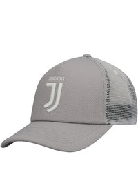 FAN INK Graywhite Juventus Fog Trucker Snapback Hat