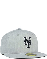 New Era New York Mets Heather Black White 59fifty Fitted Cap