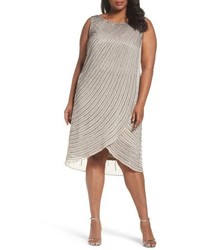 Adrianna Papell Plus Size Beaded Highlow Dress