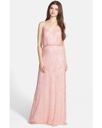 Adrianna Papell Beaded Chiffon Blouson Gown