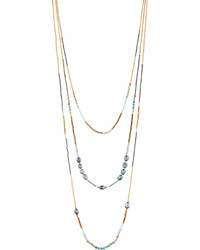 Nakamol Long Triple Strand Beaded Necklace