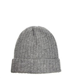 Asos Beanie Hat In 100% Lambswool Grey