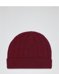 Reiss Bianco Cable Knit Beanie Hat