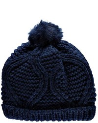 Boohoo Khloe Cable Knit Pom Beanie Hat