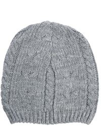 Asos Cable Oversized Beanie In Gray
