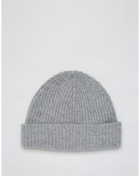 Asos Cashmere Beanie In Gray