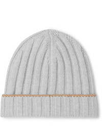 Brunello Cucinelli Contrast Tipped Ribbed Cashmere Beanie