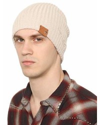 Distressed Wool Blend Beanie Hat