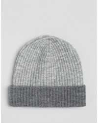 Whistles Gray Knitted Ribbed Beanie
