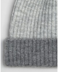 Whistles Gray Knitted Ribbed Beanie