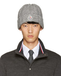 Moncler Grey Cable Knit Beanie