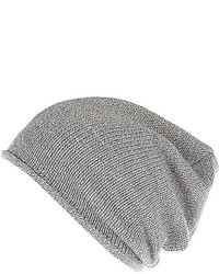 River Island Grey Knitted Slouchy Beanie Hat