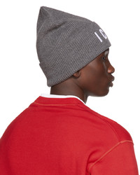 DSQUARED2 Grey Patch Knit Beanie