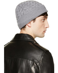 Dolce & Gabbana Grey Wool Cable Knit Beanie