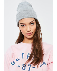 Missguided Grey Classic Beanie