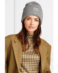 Acne Studios Pansy Appliqud Ribbed Wool Beanie