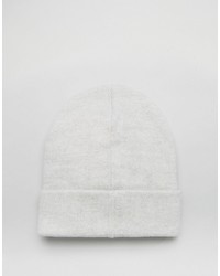 Asos Patch Beanie In Gray Marl