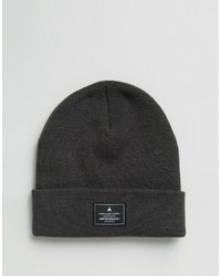 Asos Patch Beanie In Gray