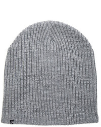 Plush Ribbed Beanie In Gray