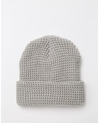 Reclaimed Vintage Waffle Knit Beanie In Gray