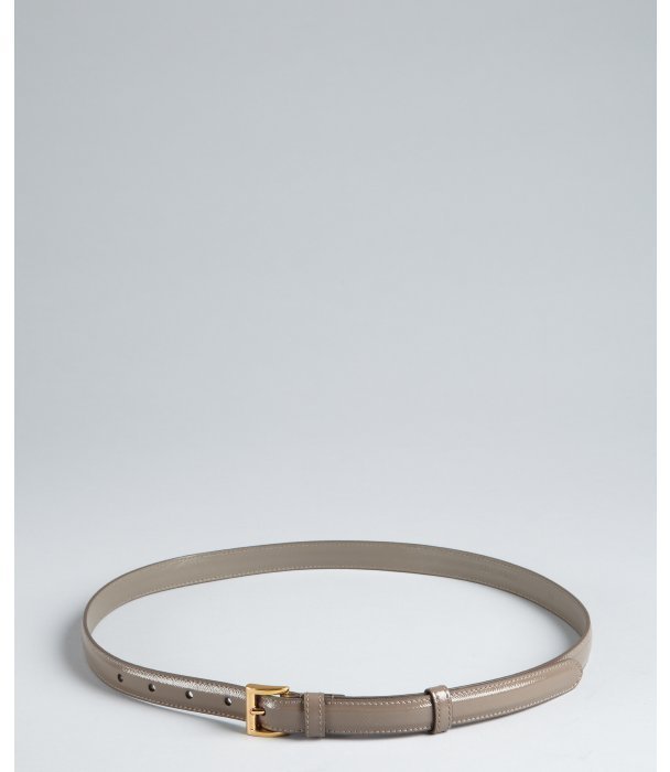 Grey Belt: Prada Clay Saffiano Leather Skinny Belt | Where to buy ...  