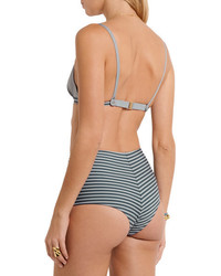 La Perla Sailor Stripes Triangle Bikini Top Gray