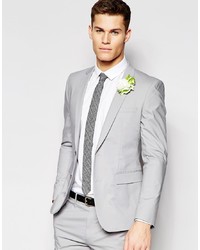 ASOS DESIGN Asos Skinny Suit Jacket In Grey Poplin
