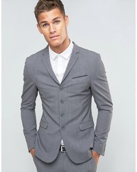 ASOS DESIGN Asos Super Skinny Four Button Suit Jacket In Grey