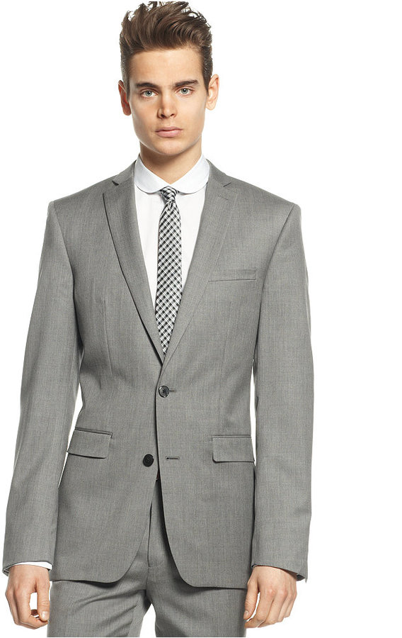 Grey Blazer: Bar III Light Grey Extra Slim Fit Jacket | Where to buy ...