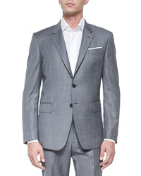 Paul Smith Bayard Sharkskin Two Piece Wool Suit Gray