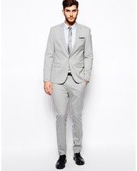 Asos Brand Skinny Fit Suit Jacket In Gray