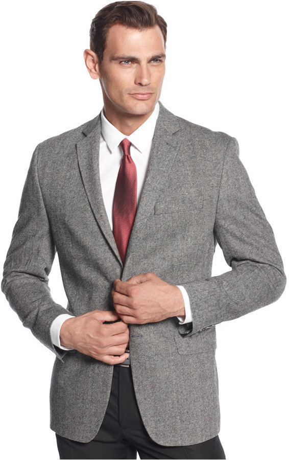 Calvin Klein Donegal Tweed Slim Fit Sport Coat, $350 | Macy's | Lookastic