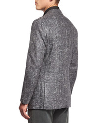 Isaia Donegal Two Button Jacket Gray