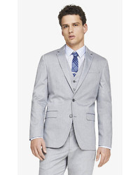 Express Light Gray Oxford Cloth Producer Suit Jacket