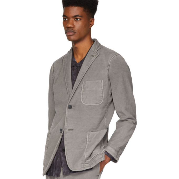 Issey Miyake Men Grey Faded Basic Blazer, $400 | SSENSE | Lookastic