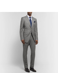 Tom Ford Grey Oconnor Slim Fit Super 110s Wool Sharkskin Suit Jacket