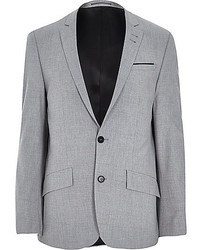River Island Grey Skinny Suit Jacket