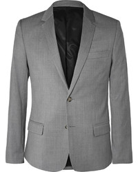 Ami Grey Slim Fit Wool Suit Jacket